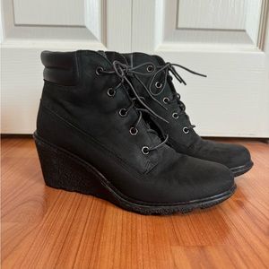 Timberland Amston Leather Wedge Boot Size 9